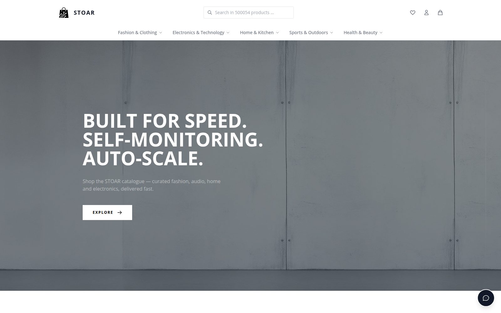 The STOAR Standard demo storefront — the full multi-category catalog