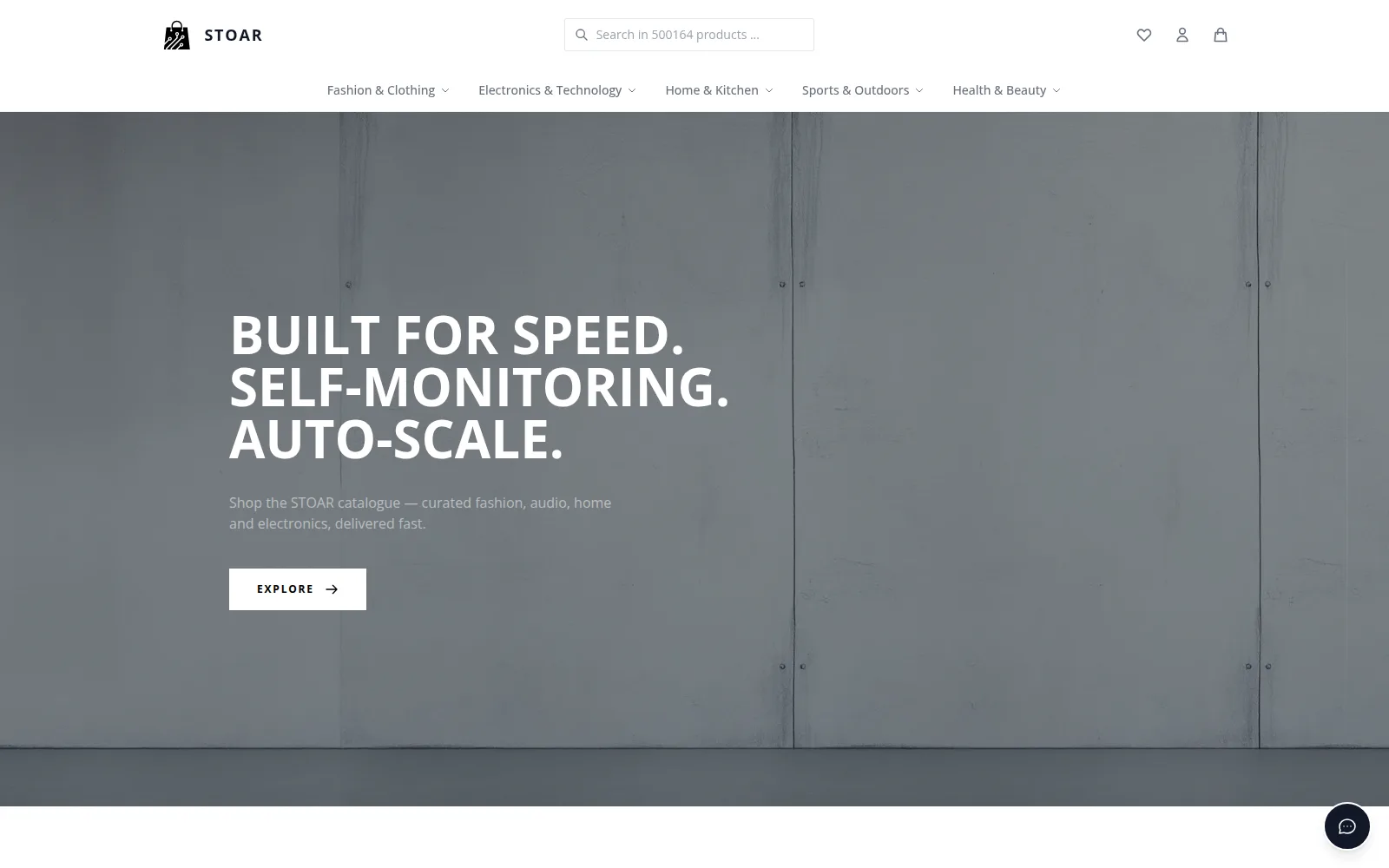 Standard Demo-Storefront am Desktop