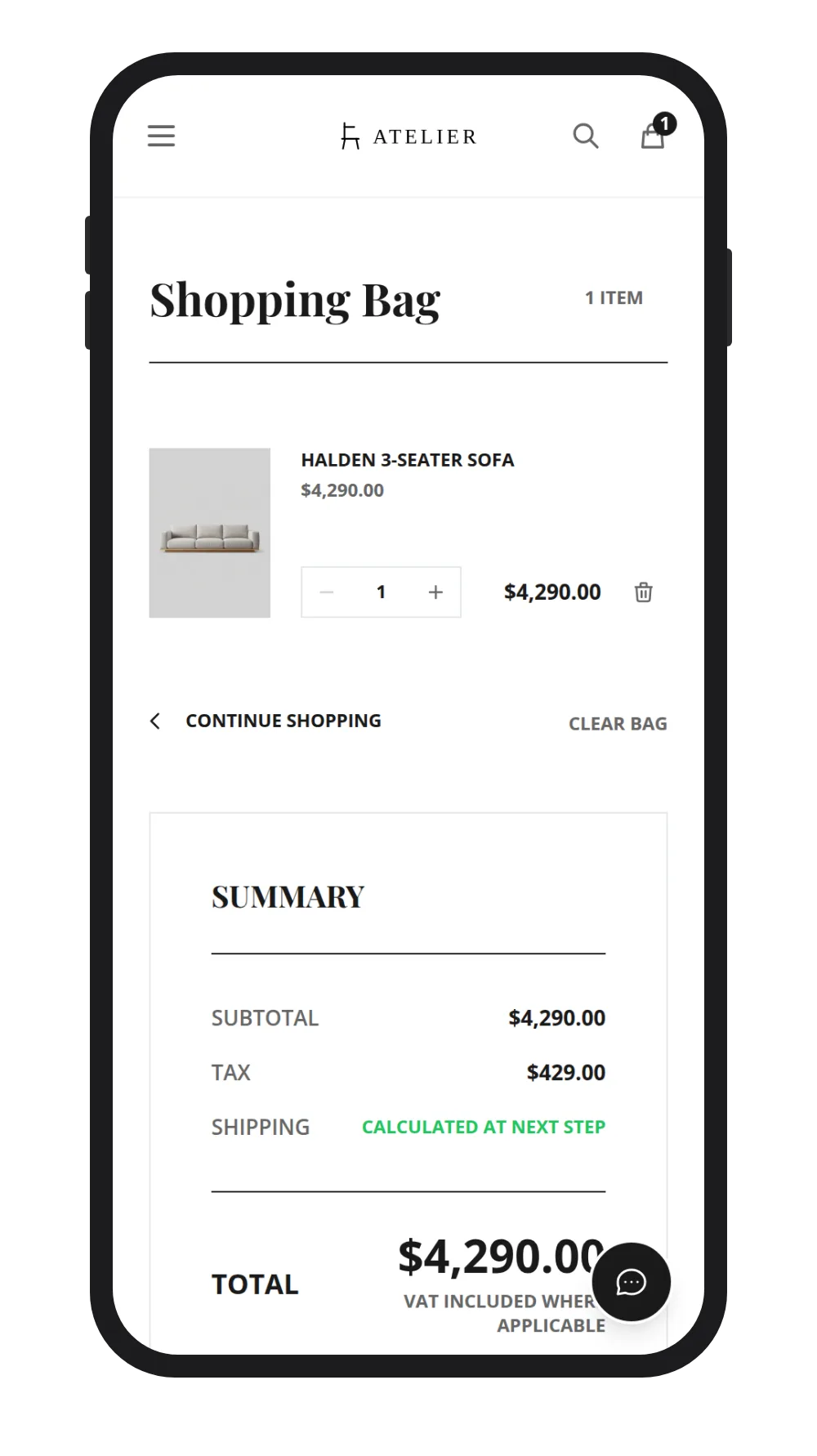 The cart and checkout on a STOAR storefront