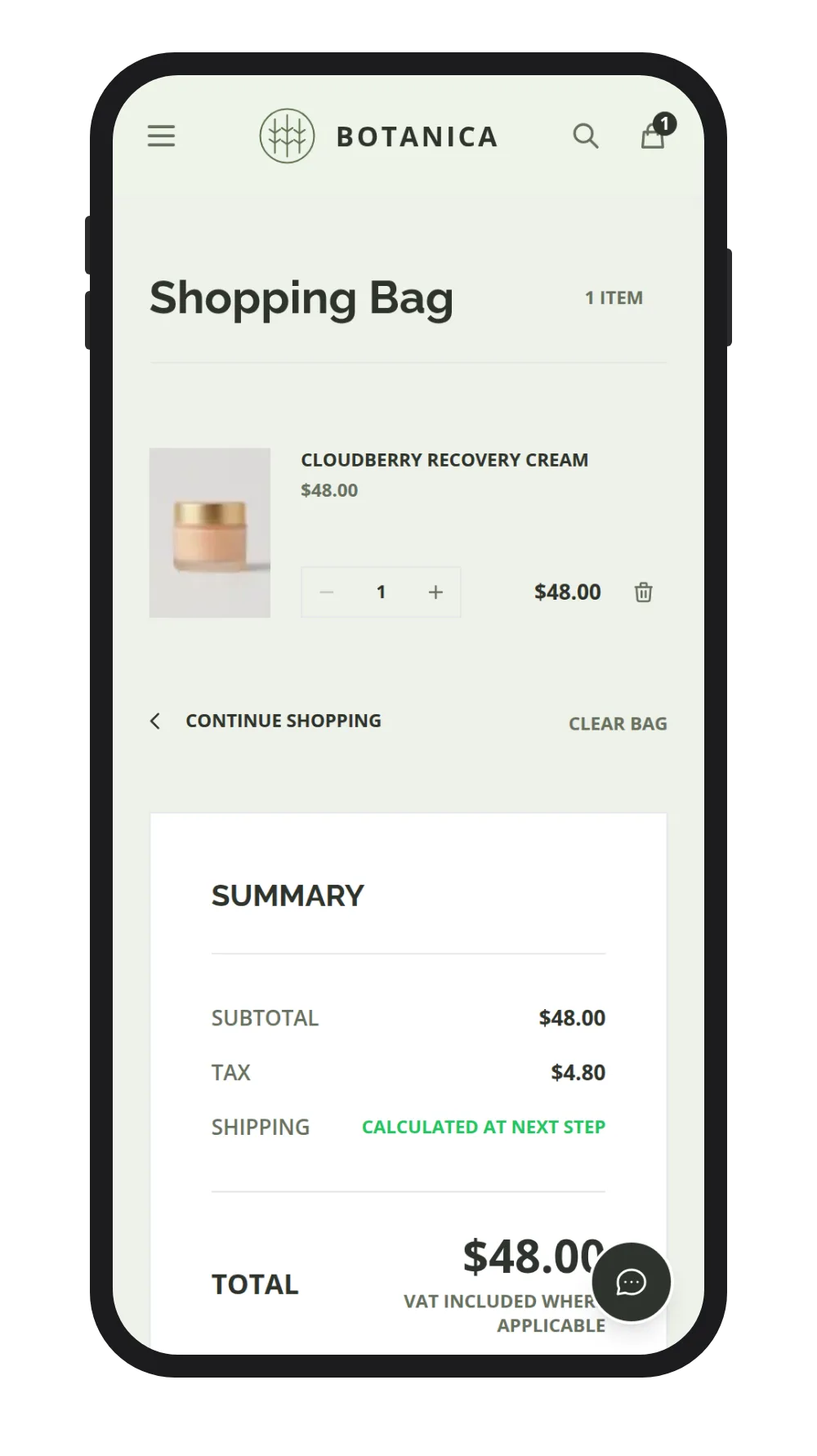 The cart and checkout on a STOAR storefront