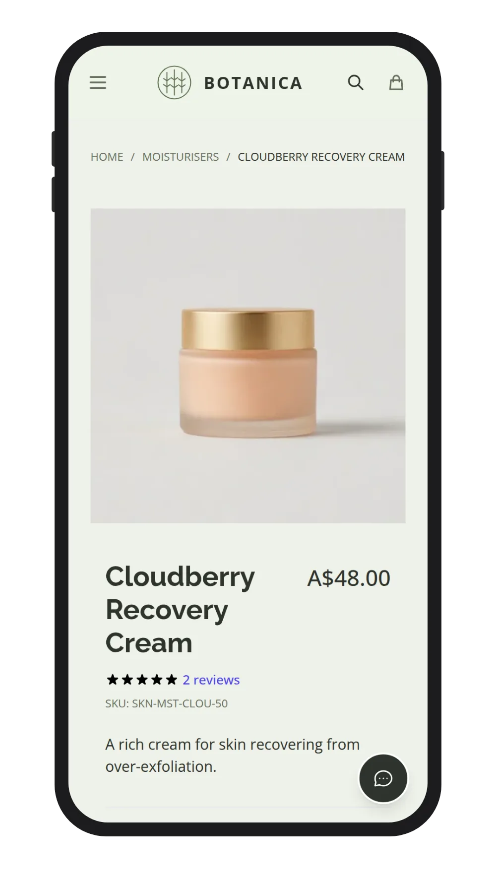 A product page on a STOAR storefront